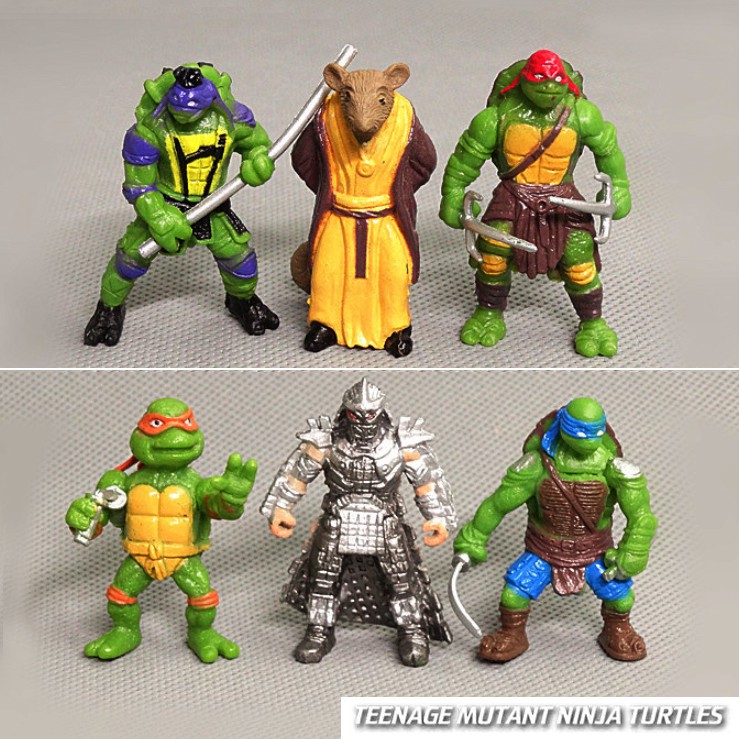 Bộ 6 Ninja Rùa cao 5 cm mẫu 02 - Đồ chơi mô hình Teenage Mutant Ninja Turtles PB2016 giá rẻ đẹp Ninja rùa New4all