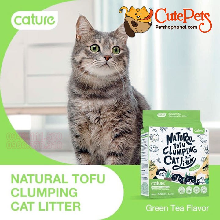 Cát đậu phụ Cature Natural Tofu 5.5L đổ được bồn cầu Dành cho mèo - Cutepets