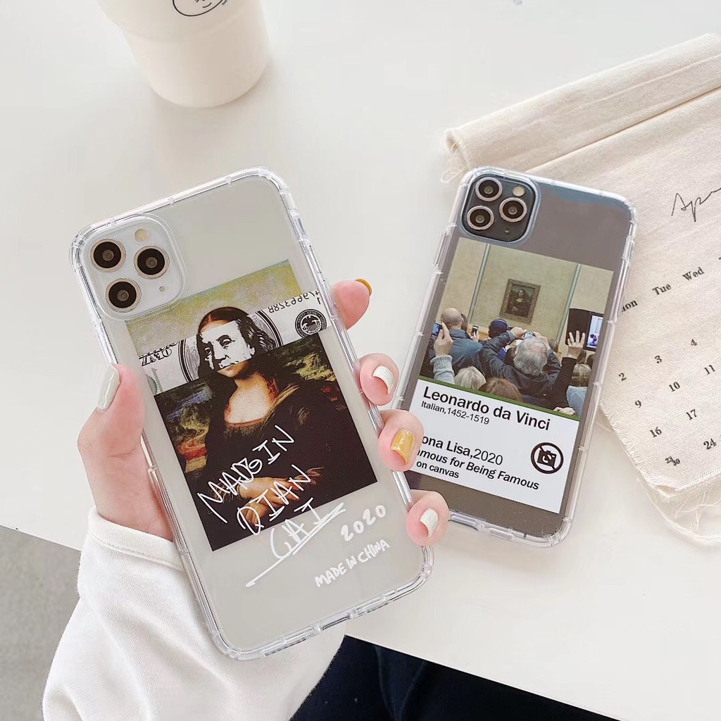 Ốp điện thoại mềm in hình nàng Mona Lisa dễ thương cho iPhone12 12mini 12promax 11 11Promax 7Plus 8 8+ X XR XS max | BigBuy360 - bigbuy360.vn