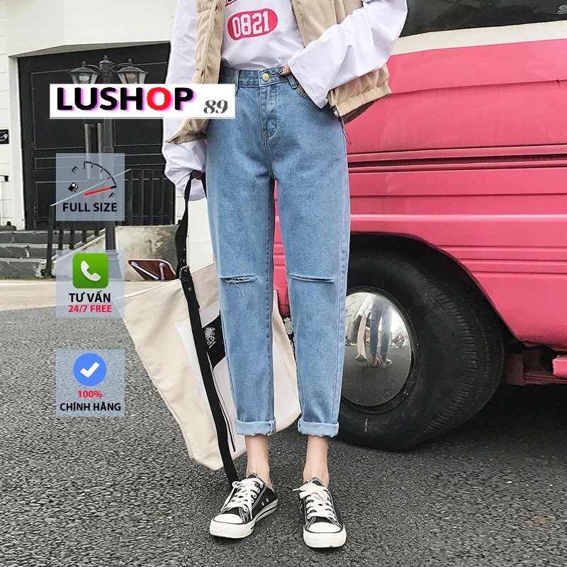 Quần jean baggy nữ quần bò nữ quần jeans nữ lưng cao cạp cao quần nữ đẹp 3 size S M L hot Lushop89 QT10 | BigBuy360 - bigbuy360.vn