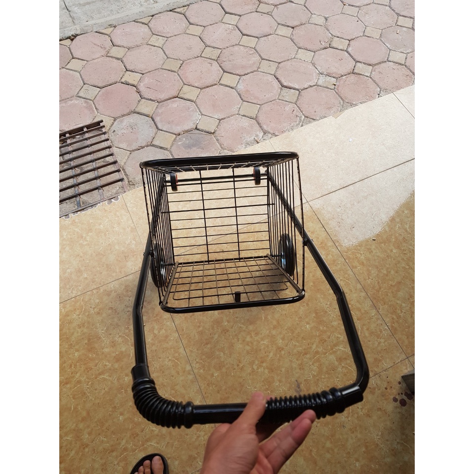 Xe kéo hàng đi chợ Khung sắt có giỏ hàng cỡ lớn! XDC02