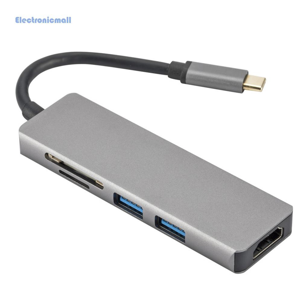 Đầu chia cổng 5 trong 1 USB 3.1 Type C 4K HDMI 2 cổng 2 USB 3.0