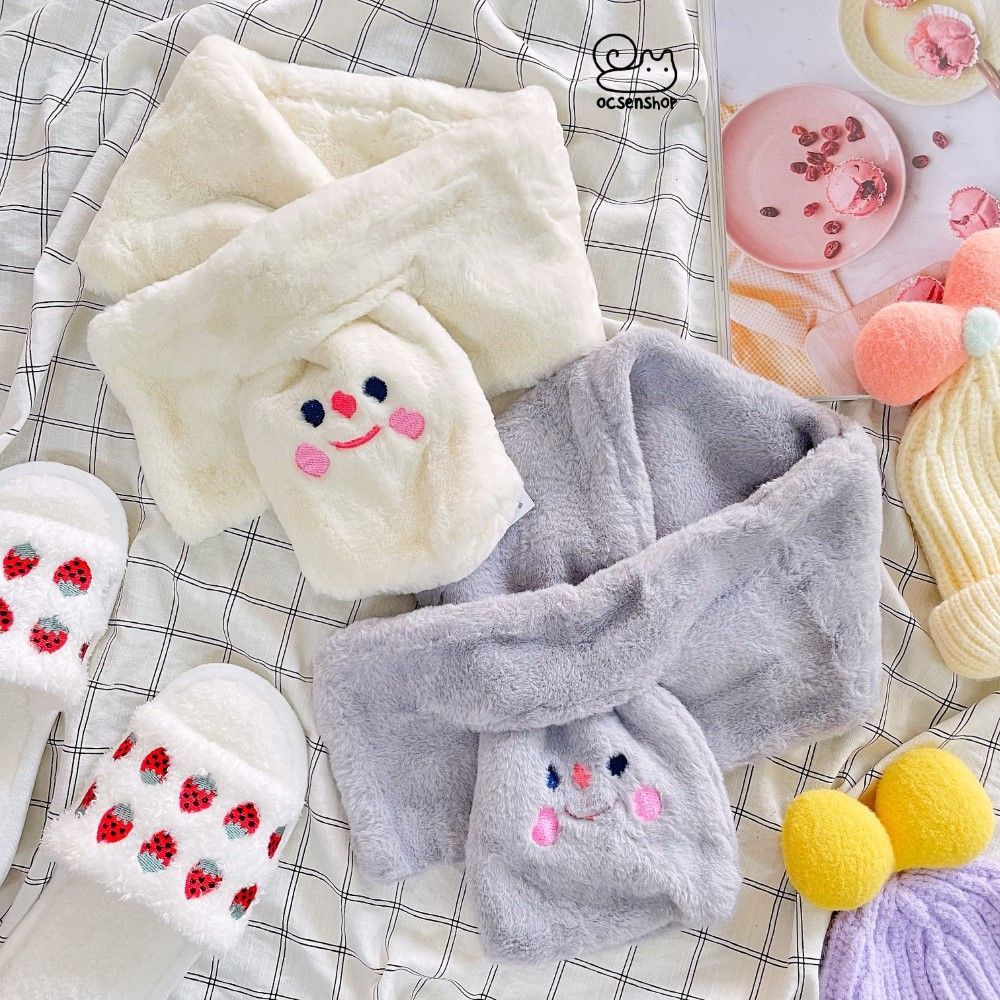 Khăn bông cài chéo Mặt cười