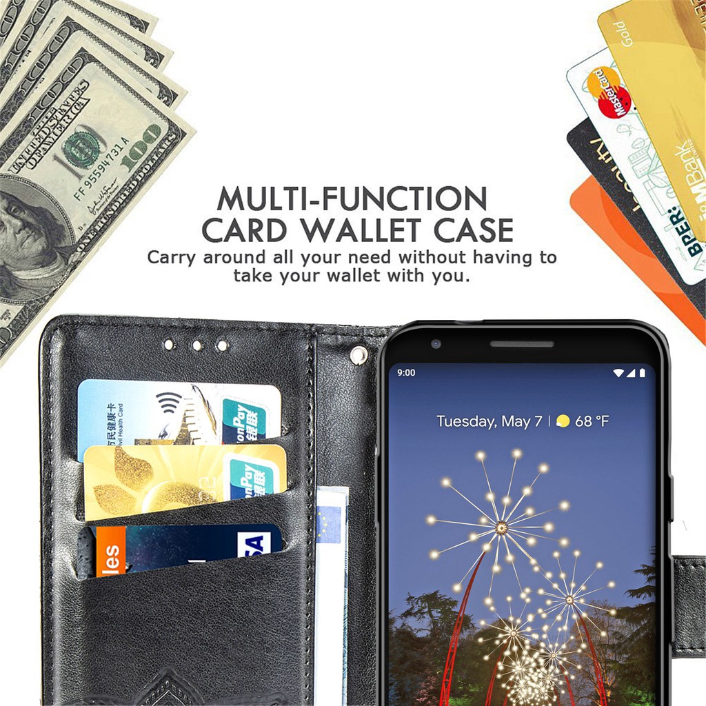 PU Leather Buterfly Flip Wallet Case with Card Slot and Kickstand for Google Pixel 5 3A XL 4 4A 5A | BigBuy360 - bigbuy360.vn