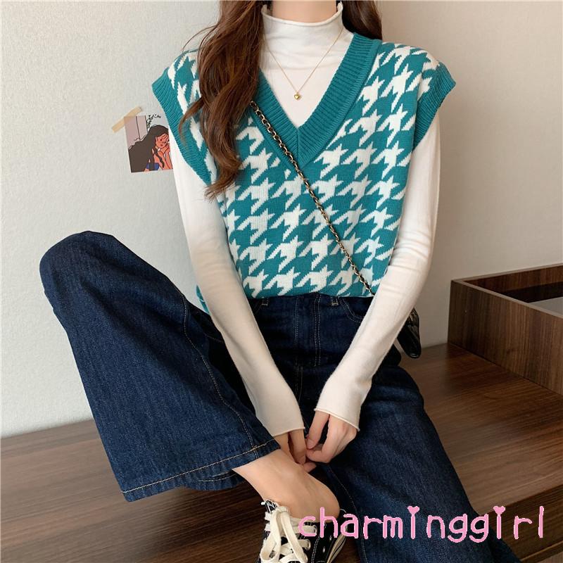 Áo Thun Sát Nách Cổ Chữ V Họa Tiết Hình Học Nhiều Màu