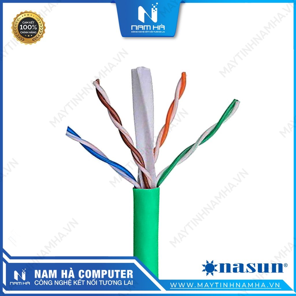 Dây Mạng Cat6 Nasun ECO 0939 Hàng chuẩn 305m Đường Kính Lõi 0.53mm CCA Tốc độ 1000 Mbps