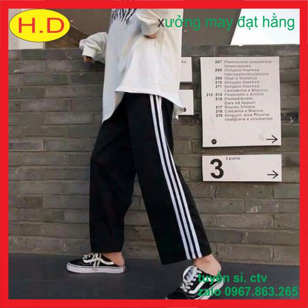 Quần thể thao 3 sọc dài ❤️FREE SHIP❤️ Quần ống rộng Siêu rẻ vải sạn tàu hot