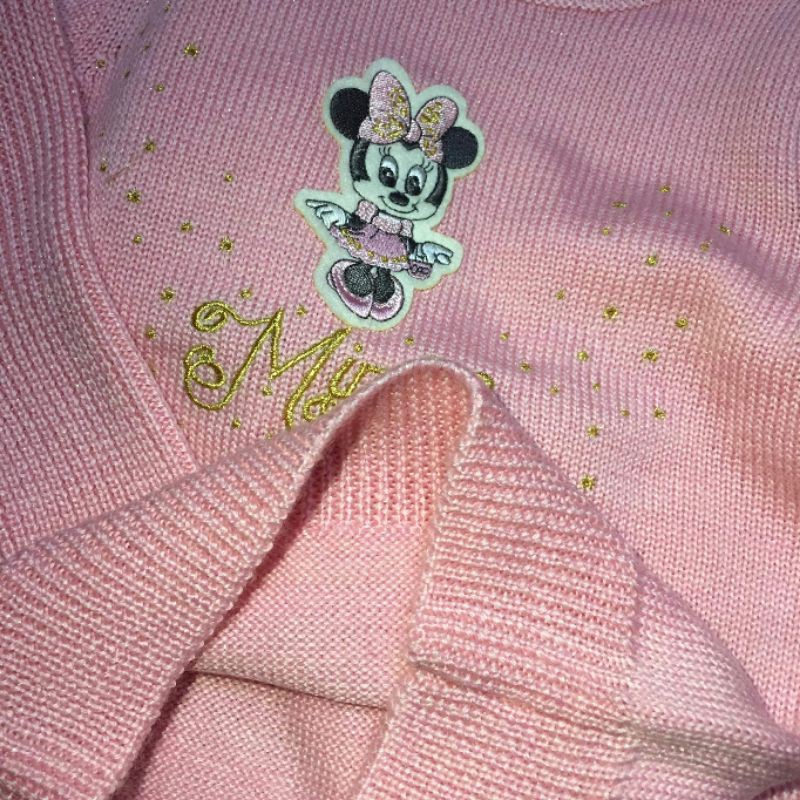 (size 9-22kg) Áo len minnie hồng phấn chất dày đẹp qc