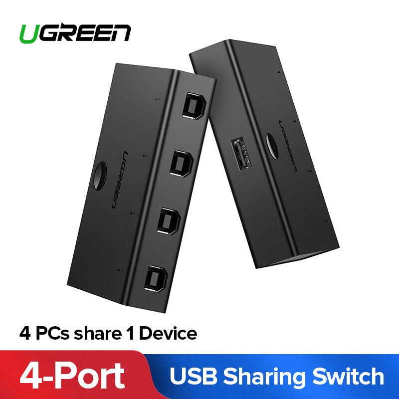 Bộ chia sẻ dữ liệu 4 máy tính dùng chung 1 máy in UGREEN US158 30346 30345 15149