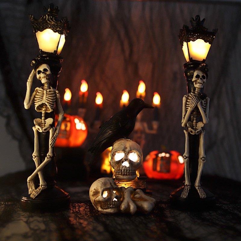 Đèn LED Hình Đầu Lâu Trang Trí Halloween