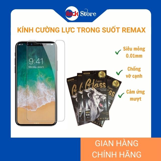 Kính cường lực iphone Remax 9H magic glass trong suốt cho các dòng iphone từ iphone 5 đến iphone 12promax