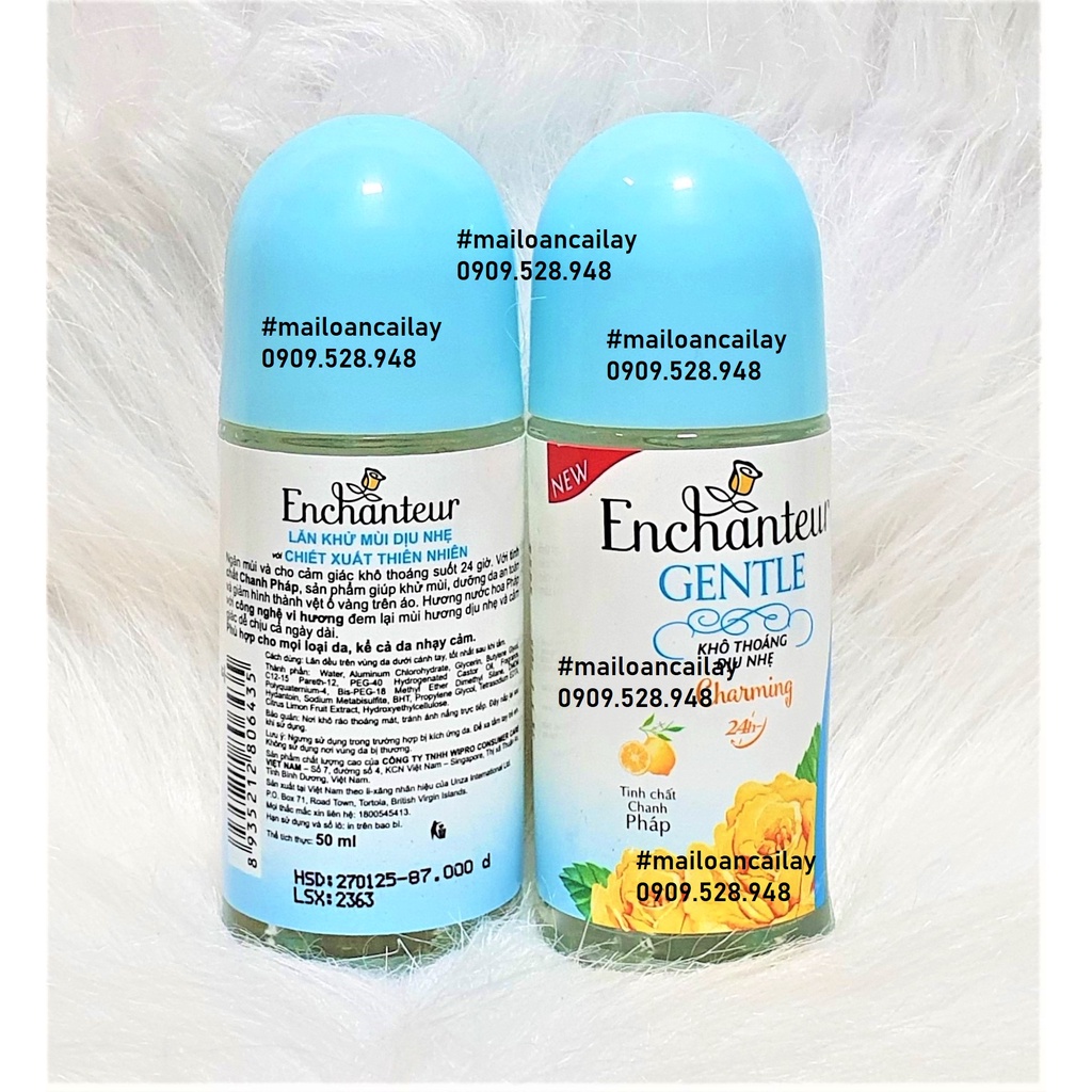 Enchanteur lăn khửi mùi nắp xanh bông vàng 50ml