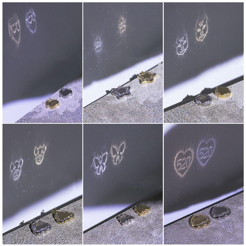 OCEANMAP Gương Chiếu Hình Gấu / Hổ Tự Dính Trang Trí Móng Tay Thời Trang DIY