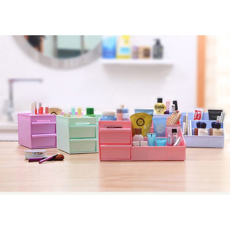 Kệ đựng mỹ phẩm có 2 ngăn kéo sắp xếp bàn trang điểm | BigBuy360 - bigbuy360.vn