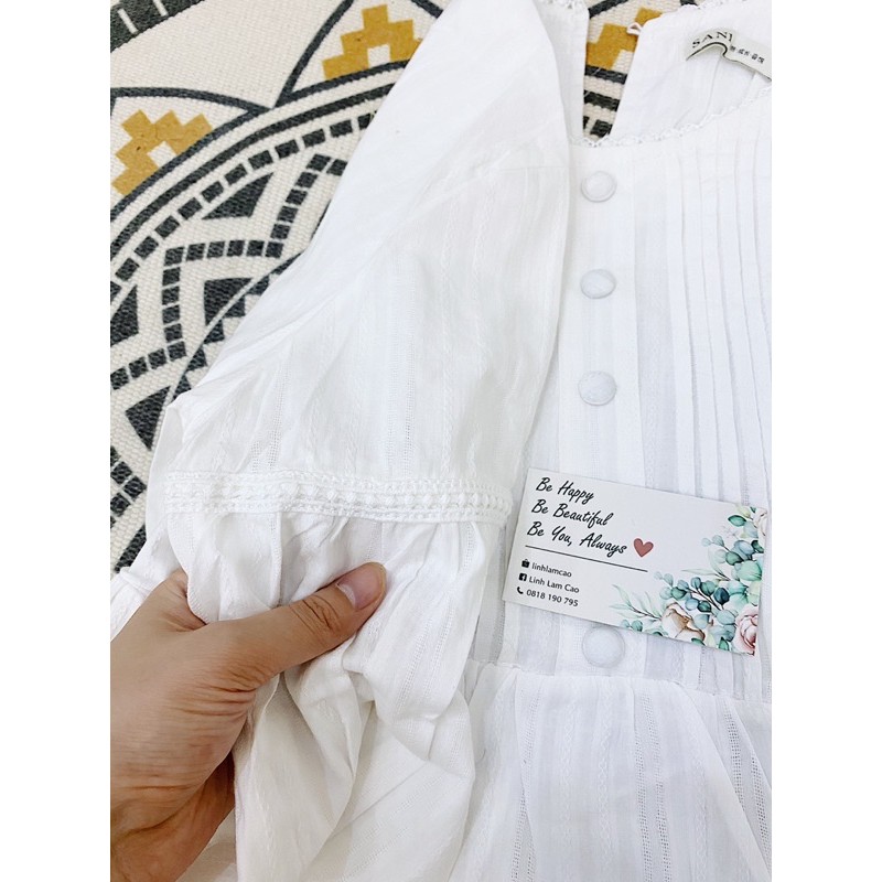 Áo Sơ Mi Babydoll Tay Bồng Cúc Bọc Ullzzang [ẢNH THẬT+VIDEO]