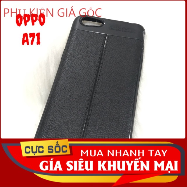 Ốp Lưng Oppo A71 Dẻo Giả Da Đen Đẹp