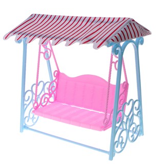 Plastic Miniature Swing with Roof Dollhouse Accessories for 12inch Dolls