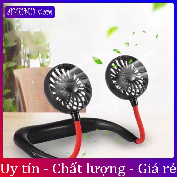 Quạt Tích Điện Đa Năng, Quạt mini quàng cổ siêu cute , Quạt Đeo Cổ Siêu Mát , Gấp Gọn, Tiện Lợi