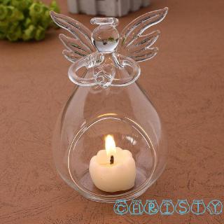 Giá đỡ nến bằng thủy tinh hình thiên thần trang trí nội thất tiện dụng
