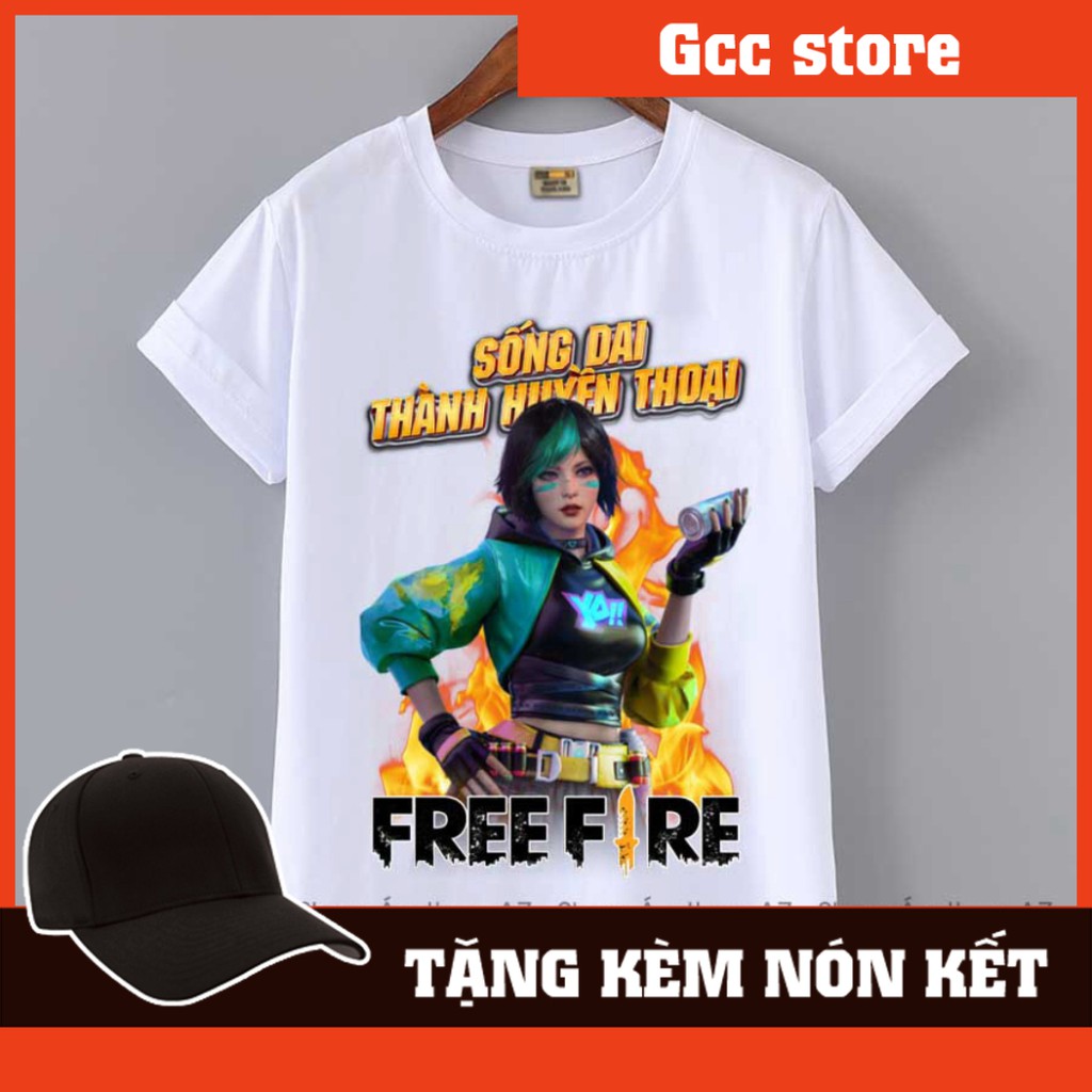 Siêu Xịn Áo thun Game Free Fire in hình nhân vật Steffie - Cotton Thái Form rộng M2441 Siêu Xịn