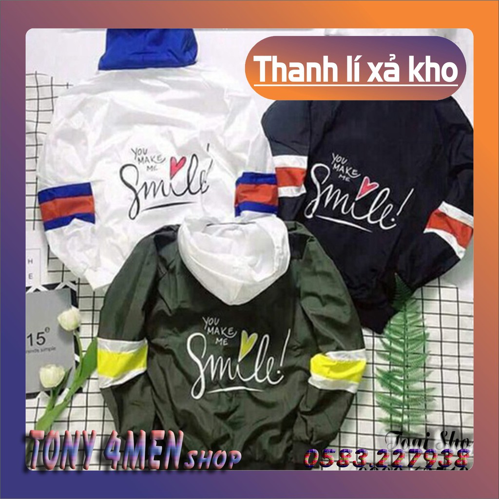 [Giá Sale] ÁO KHOÁC DÙ Smile - M16 [Kèm Ảnh Thật - Có Form Rộng XL] (Tony 4men Shop)