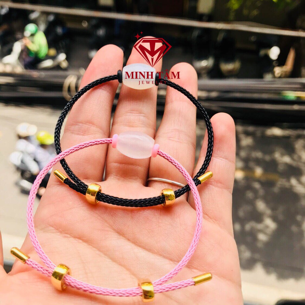 Vòng tay dây cước lu thống đá mặt trăng Moonstone-Minh Tâm Jewelry