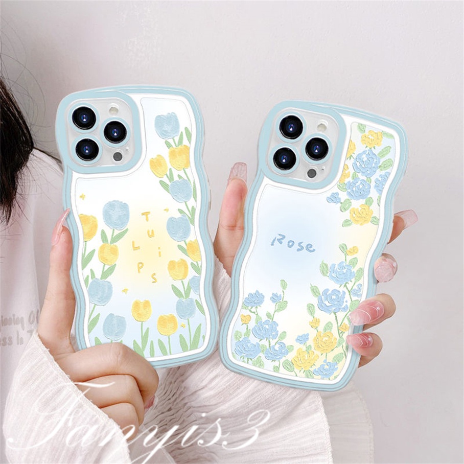 Ốp Điện Thoại TPU Mềm Họa Tiết Hoa Cho iPhone 14 13 12 11 Pro Max X XR Xs Max 8 7 6 6s Plus SE 2020
