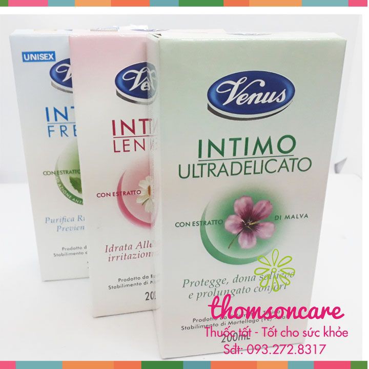 Dung dịch vệ sinh Venus Intimo từ Ý - Hương thơm từ thảo dược - Hộp 200ml - ddvs dùng được cho nam giới