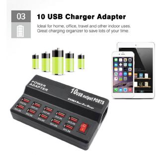 Củ Sạc Nhanh 60w 10usb 12a Nhiều Cổng Usb