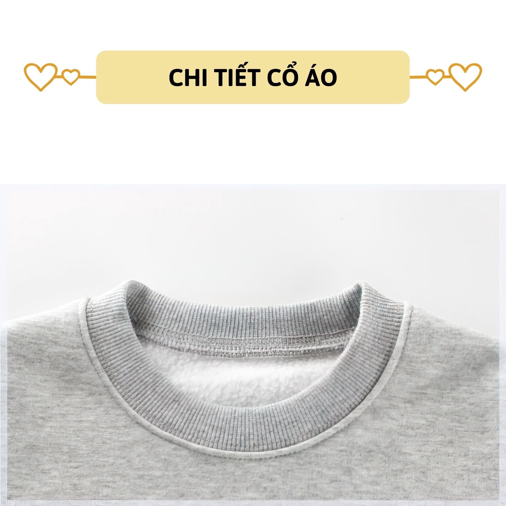 Áo thun nỉ bé trai dài tay 27Kids áo nỉ da cá lót lông nam cho trẻ từ 2-10 tuổi BLSS1