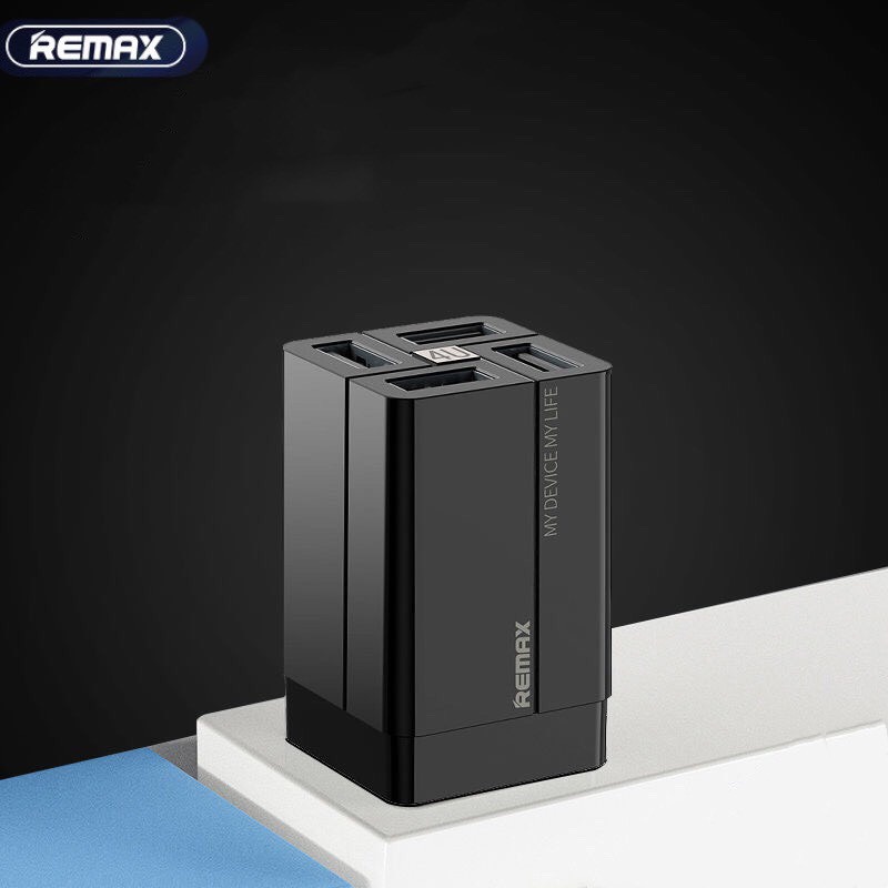 Củ Sạc Nhanh 4 Cổng USB Thông Minh Remax RC-U43 - Chân Gập Tiện Dụng