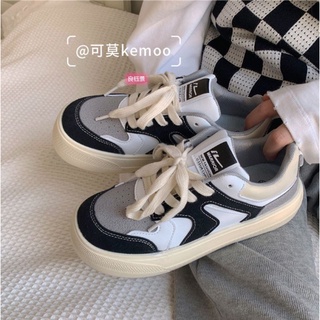 Giày Ulzzang da phối nhung hai màu order Taobao-dd39