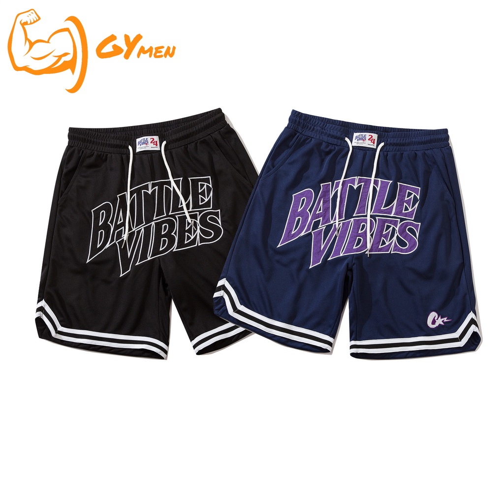 [ GYMEN ] Quần short thể thao nam rộng rãi thoải mái  chạy bộ tập thể dục quần bóng rổ  cỡ lớn  ngoài trời họa tiết vải cotton  huấn luyện  hút mồ hôi