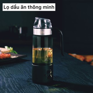BÌnh đựng dầu ăn thông minh, thủy tinh borosilicate cao cấp, nghiêng chai tự động mở nắp, lọ đựng dầu ăn