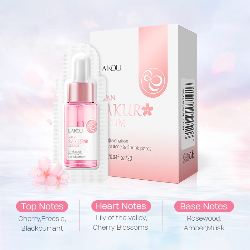 Set 20 serum LAIKOU chiết xuất hoa anh đào làm sáng tông màu da 1ml