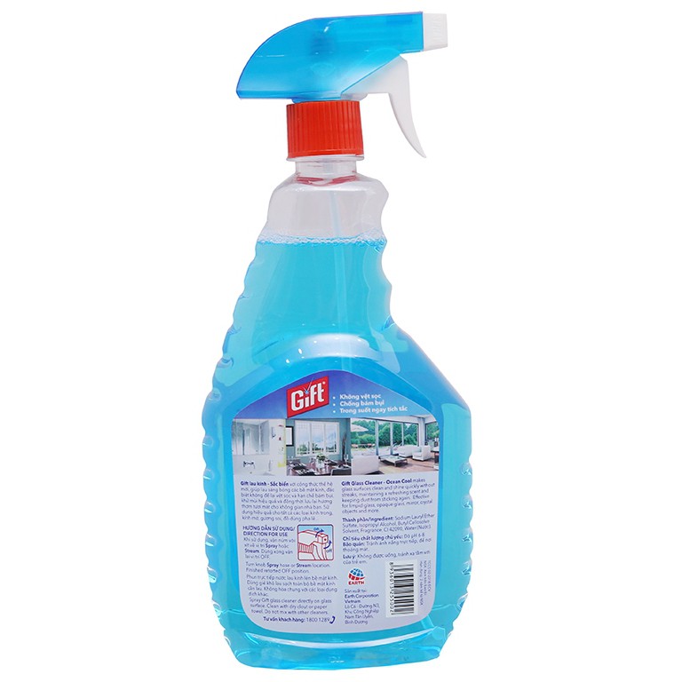 Nước Lau Kính Gift Hương Biển Tươi Mát - Chai 580ml