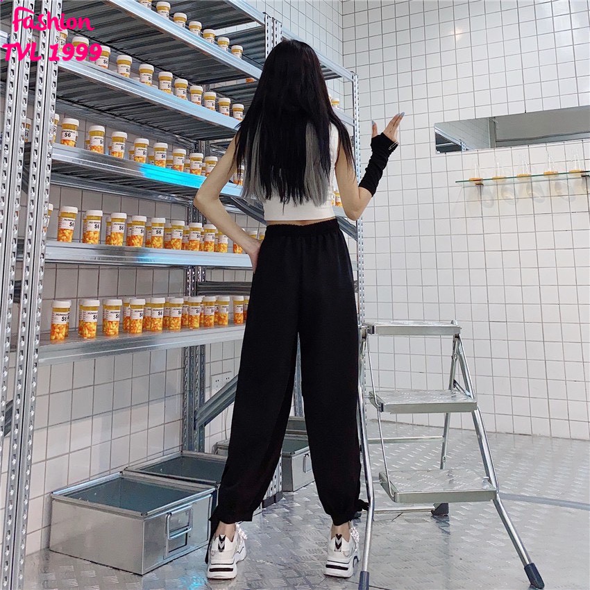 Quần ống rộng nữ TVL1999 kiểu dáng quần jogger cá tính gấu thắt nơ siêu đáng yêu | BigBuy360 - bigbuy360.vn