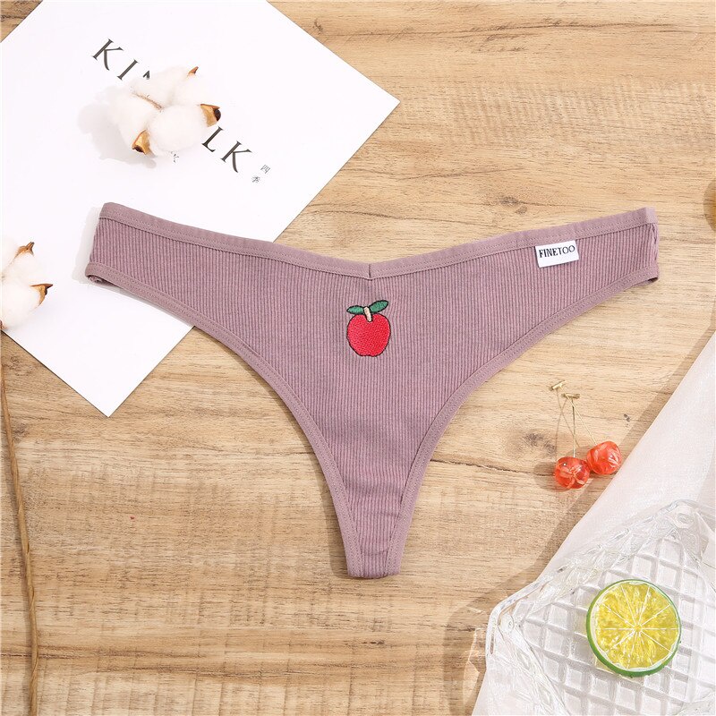 Quần lót lọt khe cotton thêu họa tiết quyến rũ thời trang dành cho nữ