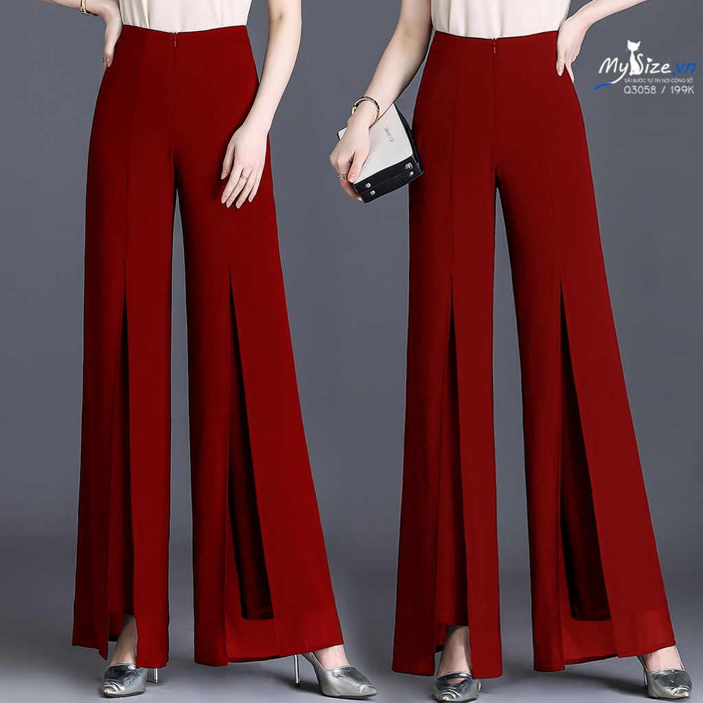 Quần ống rộng nữ công sở xẻ tà, quần voan ống suông nữ lưng cao Q3058 - CAM KẾT HÀNG CHUẨN | BigBuy360 - bigbuy360.vn