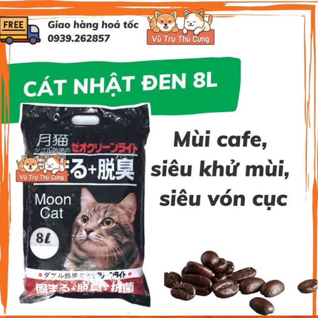 Cát Nhật Đen 8L vệ sinh cho mèo, vón cục, khử mùi tốt