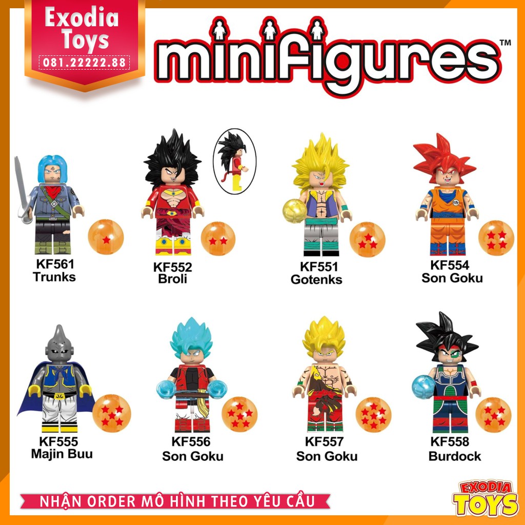 Xếp hình minifigure nhân vật DragonBall : 7 viên ngọc rồng - Đồ chơi lắp ghép sáng tạo - KF6042