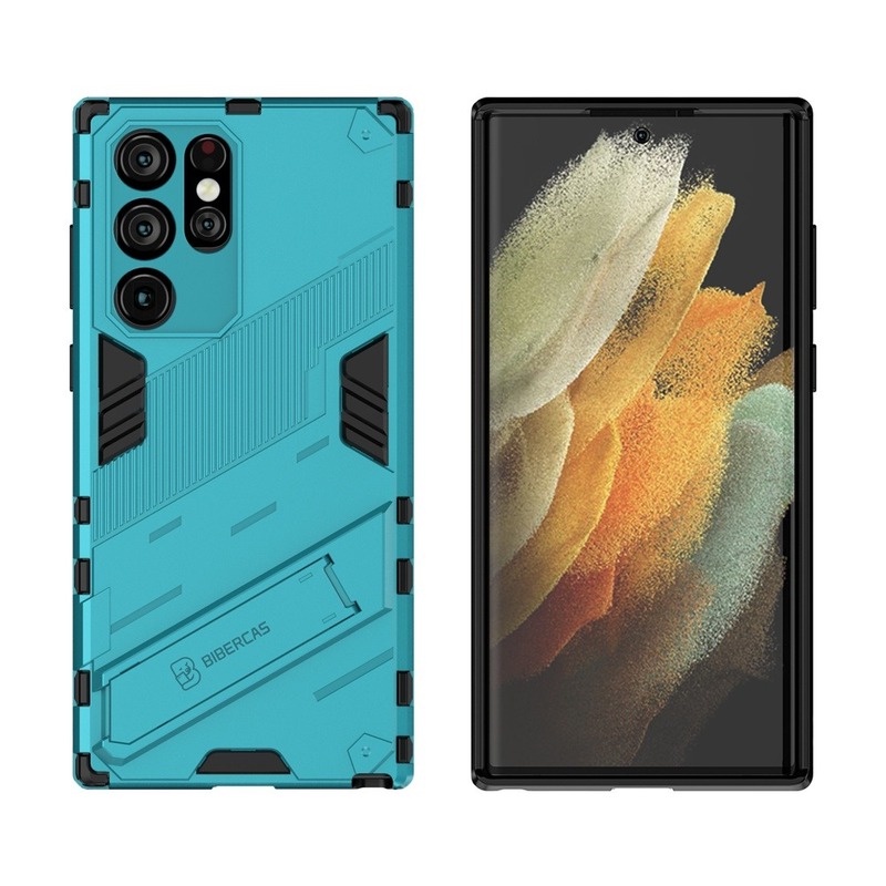 Casing For Samsung Galaxy S22 Ultra Plus S22+ S22 Ultra 5G S21 FE 5G Phone Case Hard Fashion Armor Shockproof Casing Bracket Stand Holder Back Cover