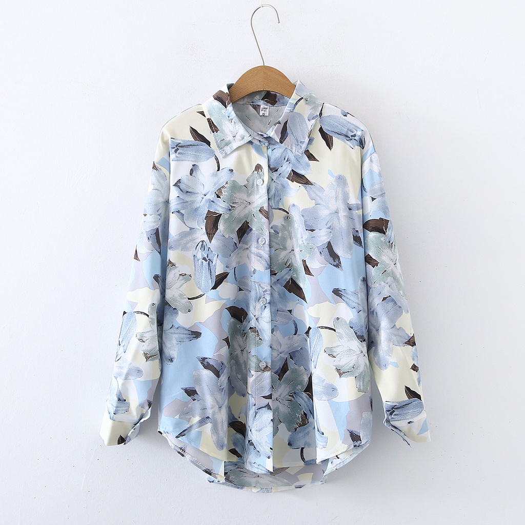 Áo Sơ Mi chiffon Tay Dài In Họa Tiết Thời Trang Mùa Thu Mới Cho Nữ