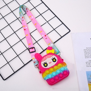 Disney Minnie Pop it Fidget Túi đeo vai kiểu nhấn bong bóng giảm căng thẳng dùng đựng tiền xu cho bé