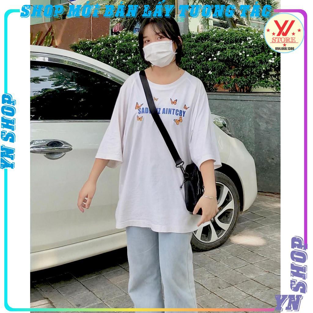 Áo Thun SADBOIZ AINTCRY Bướm Form Rộng Unisex Nam Nữ - áo phông tay lỡ phong cách Ulzzang