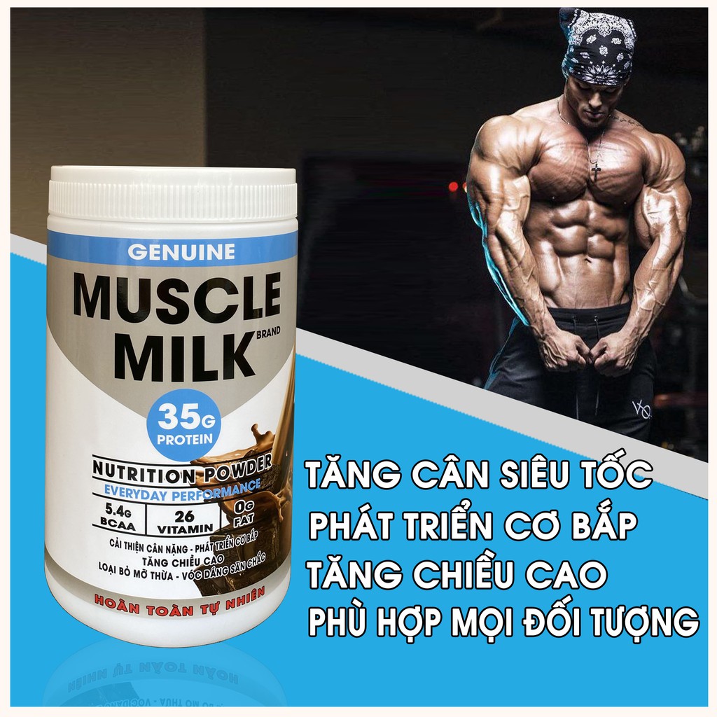 Bột Sữa Tăng Cân, Tăng Cơ Muscle Milk Chính Hãng Cao Cấp