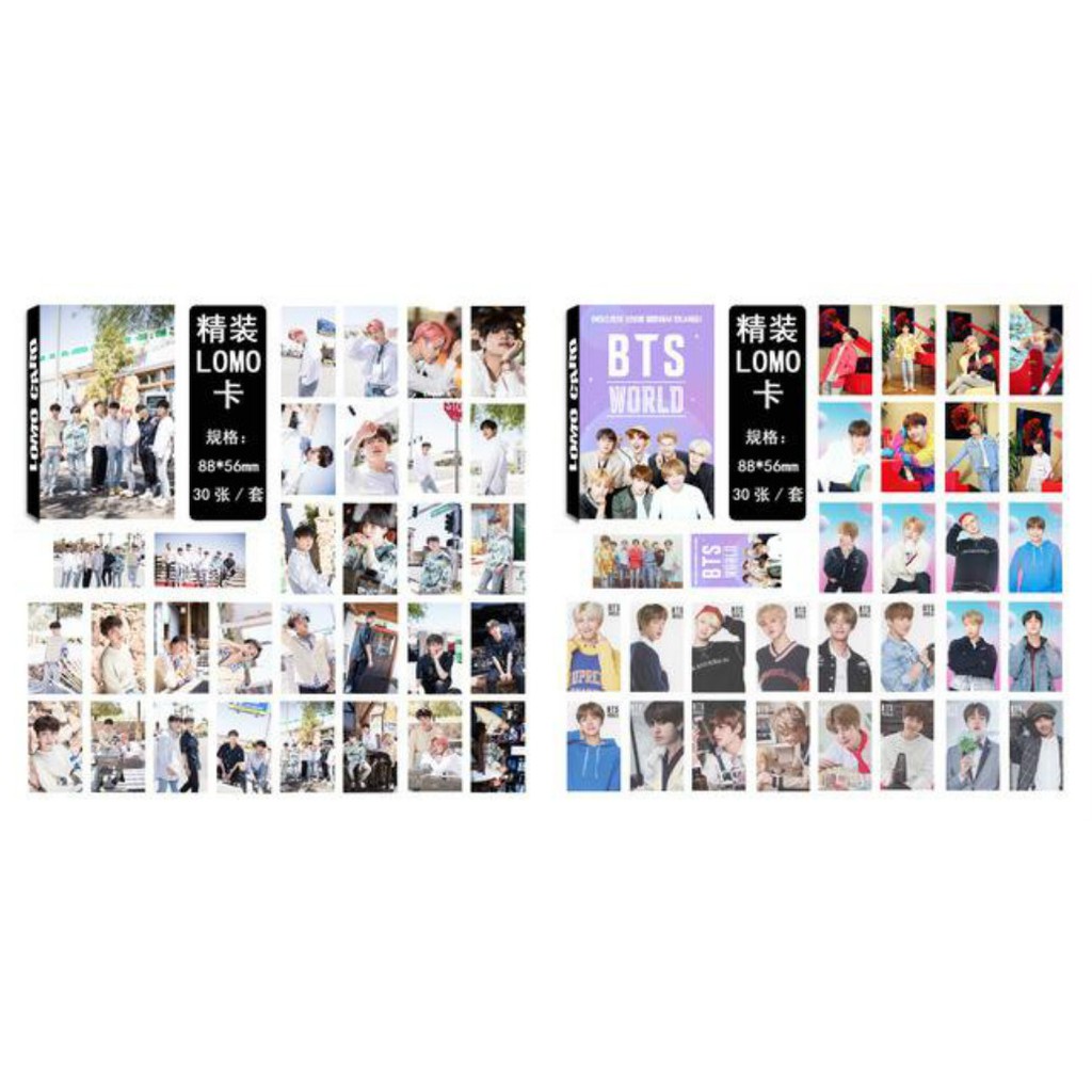 Lomo BTS World 2 mẫu bộ ảnh hộp 30 ảnh thẻ hình nhóm nhạc idol Hàn quốc