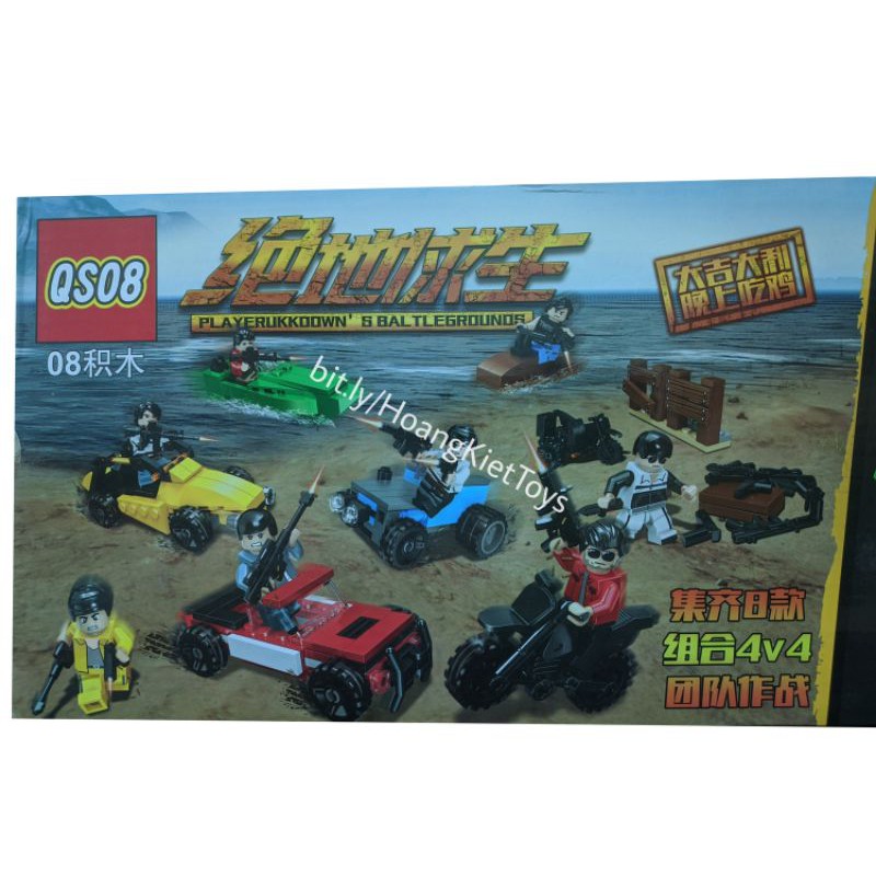Lego PUBG Minifigure QS08 67027B lắp ráp phương tiện di chuyển  Playerunknown's battlegrounds