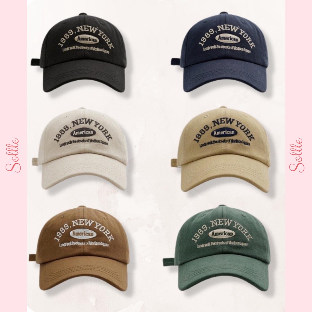 Nón lưỡi trai kết nam nữ unisex xanh lá thêu chữ American cá tính Hàn Quốc Sollle