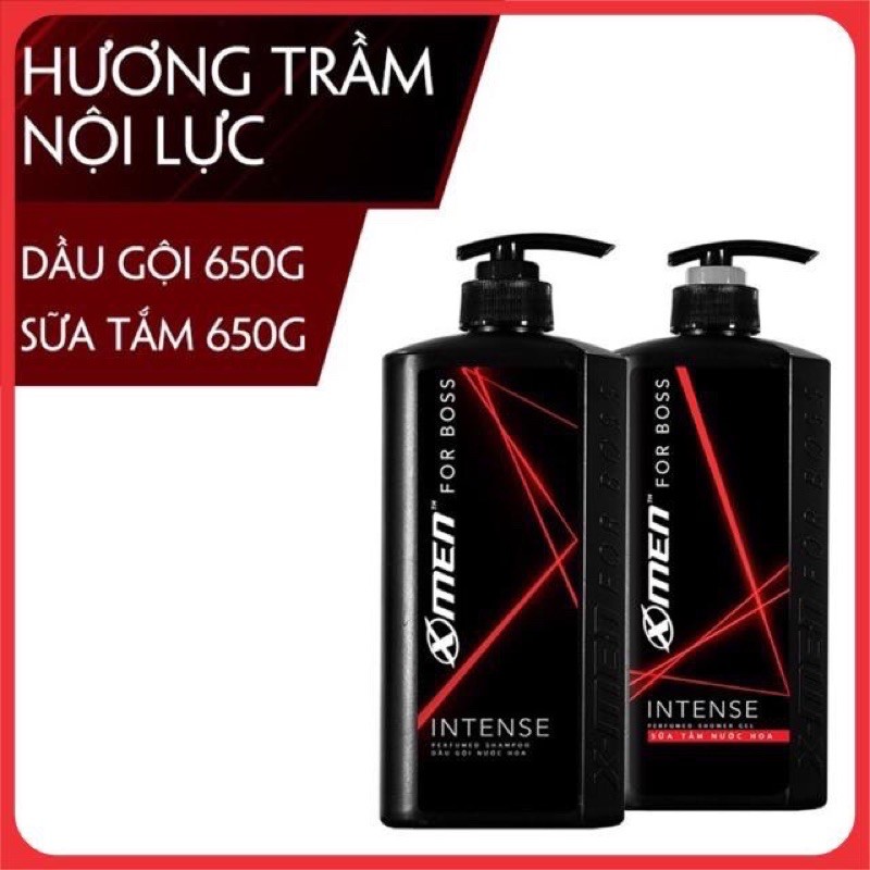 Dầu Gội Và Sữa Tắm Xmen For Boss INTENSE 650g (màu đỏ)